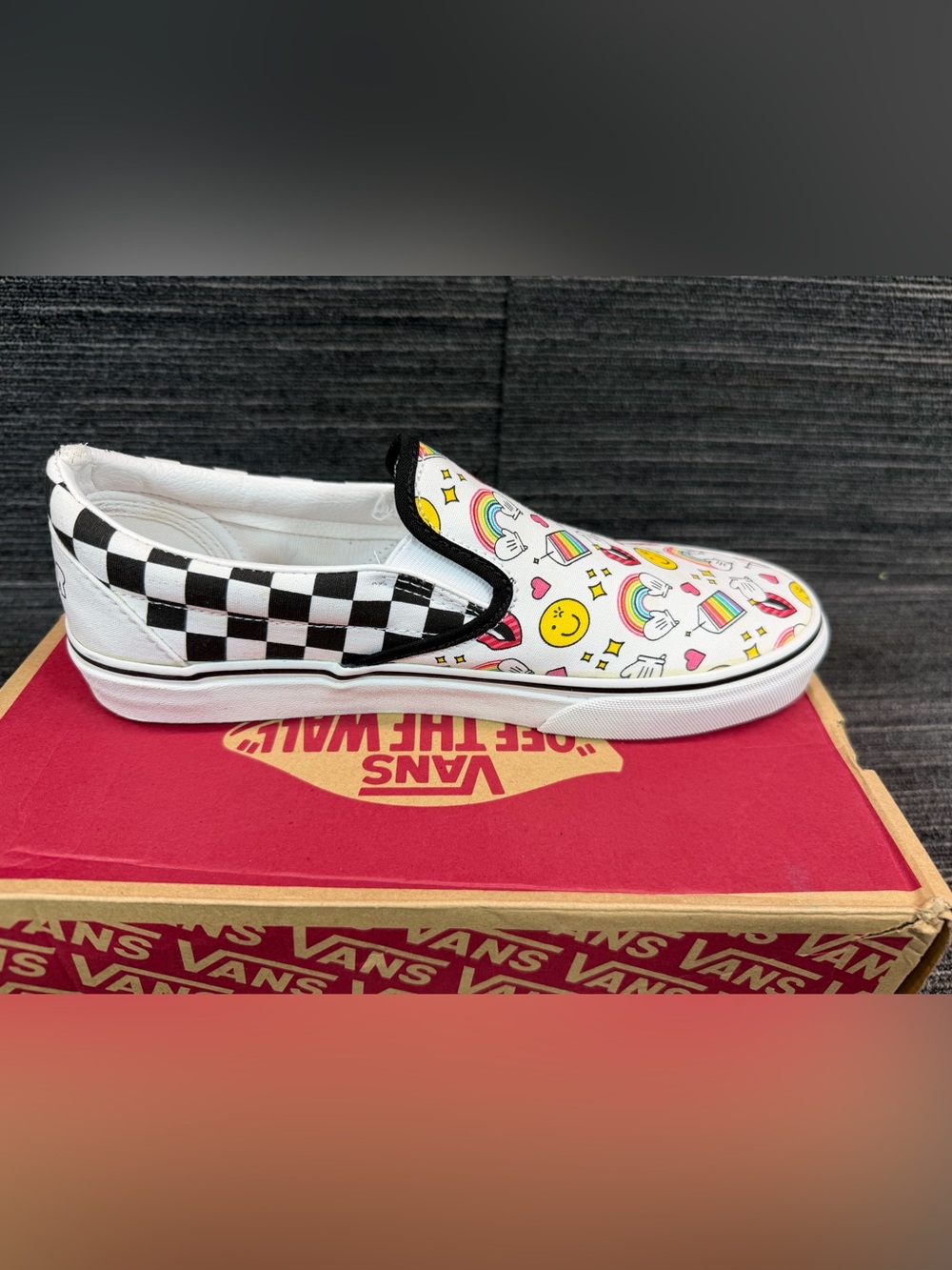 Vans Classic Slip-On (Flour Shop) Icons Checker Board Men’s 8 Women’s 9.5 New - Picture 3 of 11